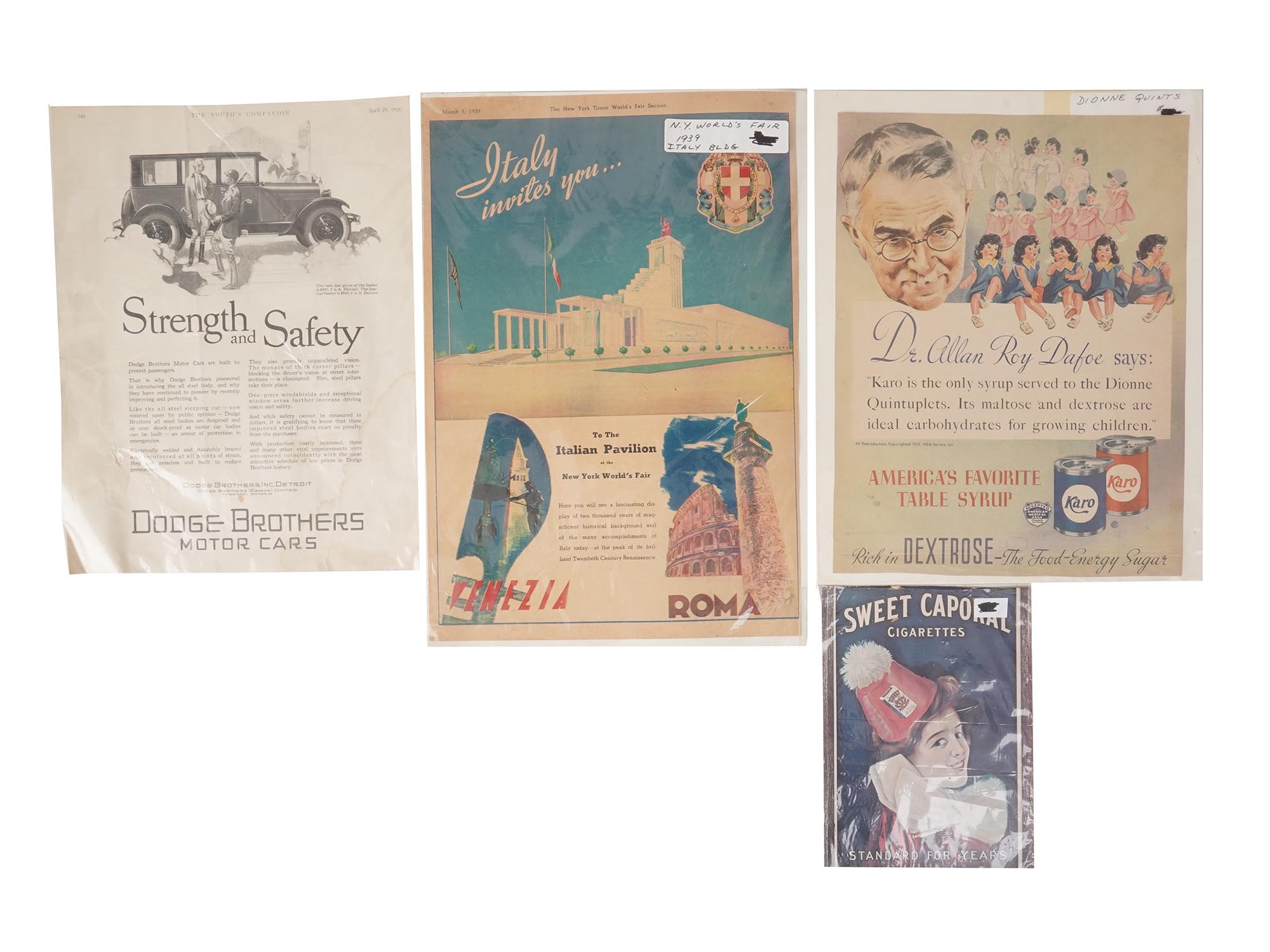 VINTAGE RARE AMERICAN PAPER ADVERTISEMENTS PRINTS PIC-1